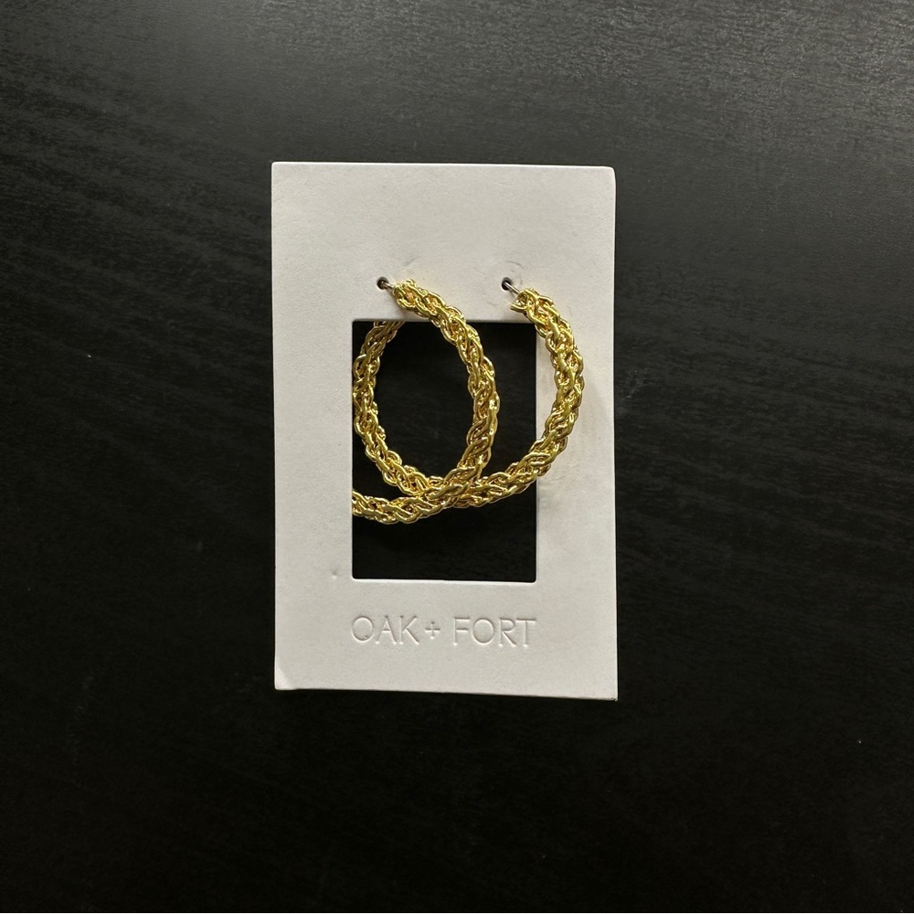 OAK +FORT gold chain hoop earrings